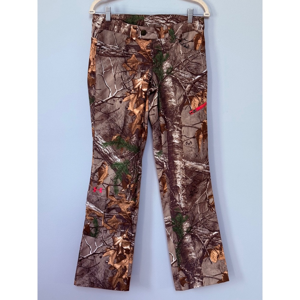 Under Armour Women's Realtree Camo Hunting Fishing Fitted Outdoor Pants Size‎ 6